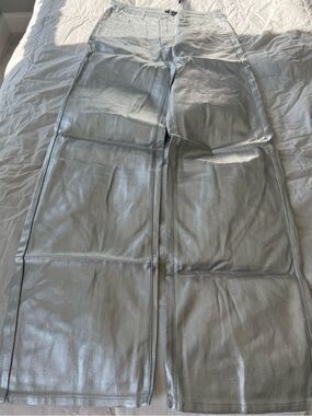 PrettyLittleThing Silver Metallic Jeans